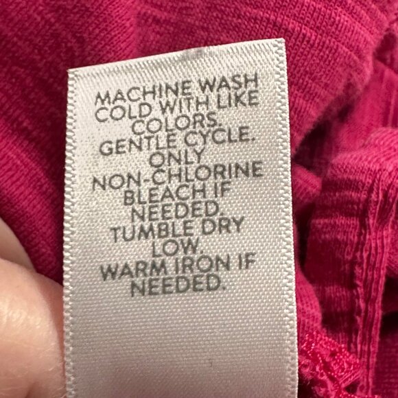 J.Jill Womens Pima Slub Knit V Neck Tee 2X 100% Pima Cotton Pink Beachy Vacation - Picture 5 of 10